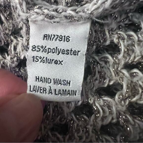 Maeve for Anthropologie Varsity Open Knit Cardigan Gold Red Trim OS - Picture 8 of 8